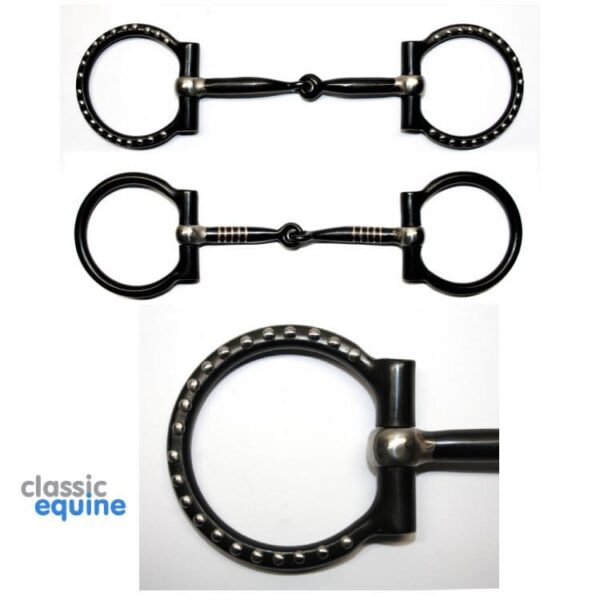 Black Steel Western Dots Snaffle Bit.