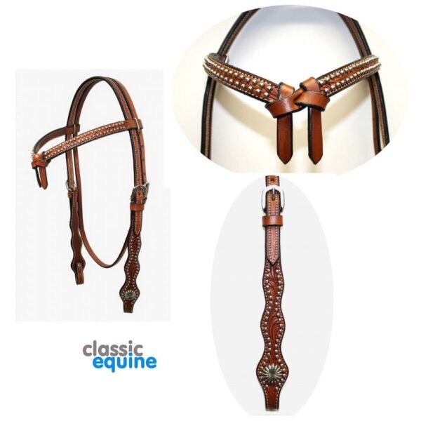 Headstall - Futurity Brow with Decorative Dots