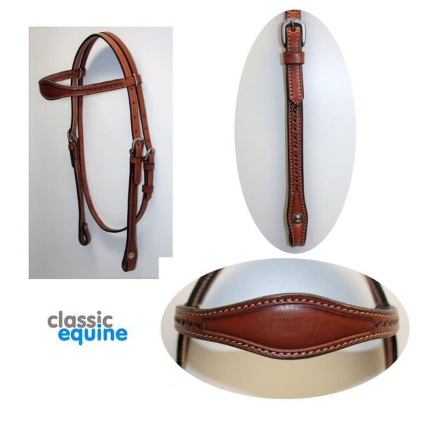 Headstall - Straight Brow with Stitch Detail
