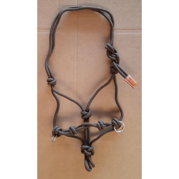 Natural Horsemanship Rope Halter with Rings  - Black